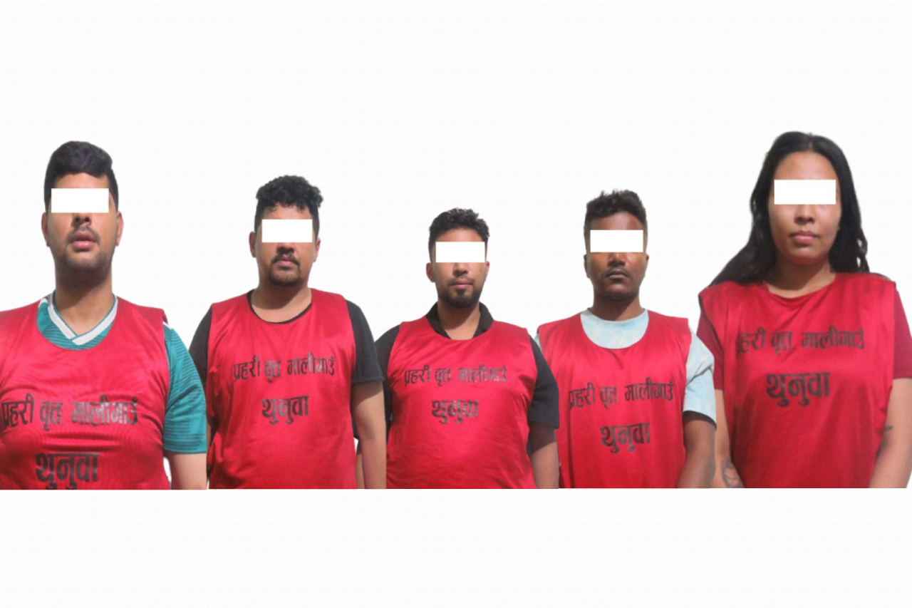 काठमाडौंको ज्ञानेश्वरमा कोकिनसहित पाँच जना पक्राउ