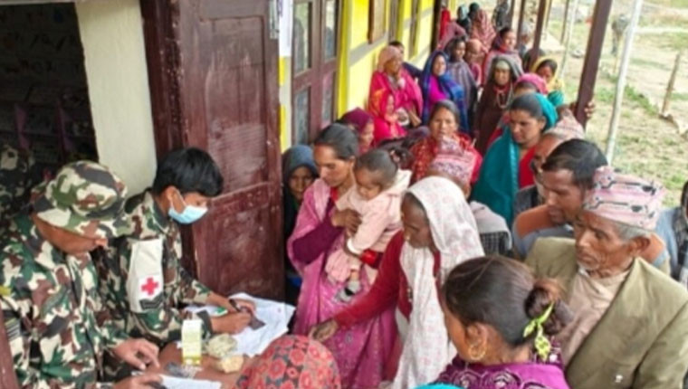 जुम्लामा सेनाद्वारा निःशुल्क स्वास्थ्य शिविर, पाँच सय ५६ जना लाभान्वित