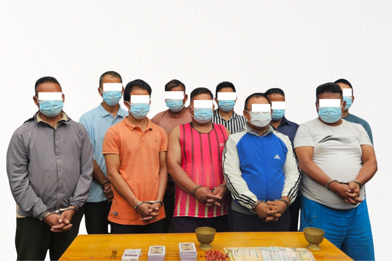 काठमाडौंमा जुवा खेलिरहेको अवस्थामा १० जना पक्राउ
